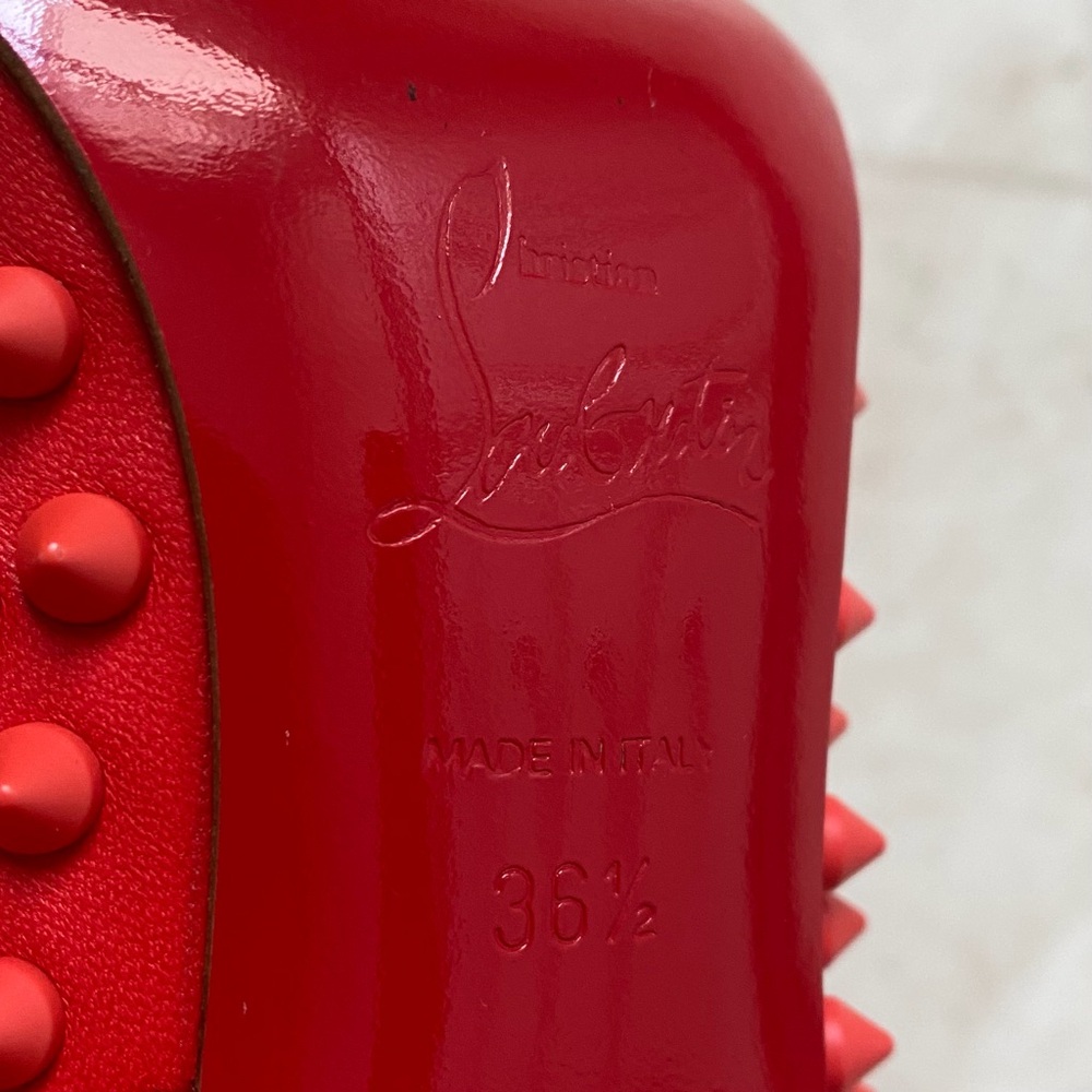 Christian Louboutin Pigalle Spikes 120 Pointed Toe Red Leather Pumps Heels 6.5 - Picture 12 of 14